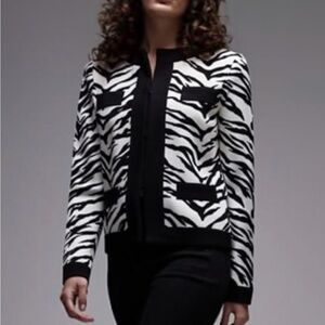 Moschino Black and White Zebra Print Jacket